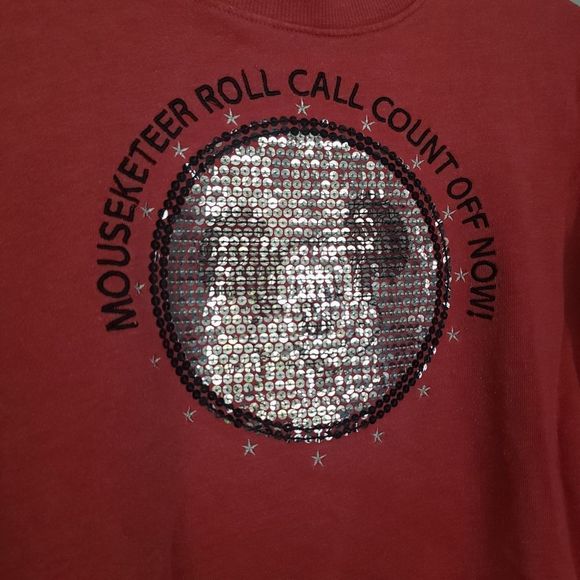 𝅺disney Mickey Mousekereer Roll call sequins sweatshirt girls large - Picture 4 of 5